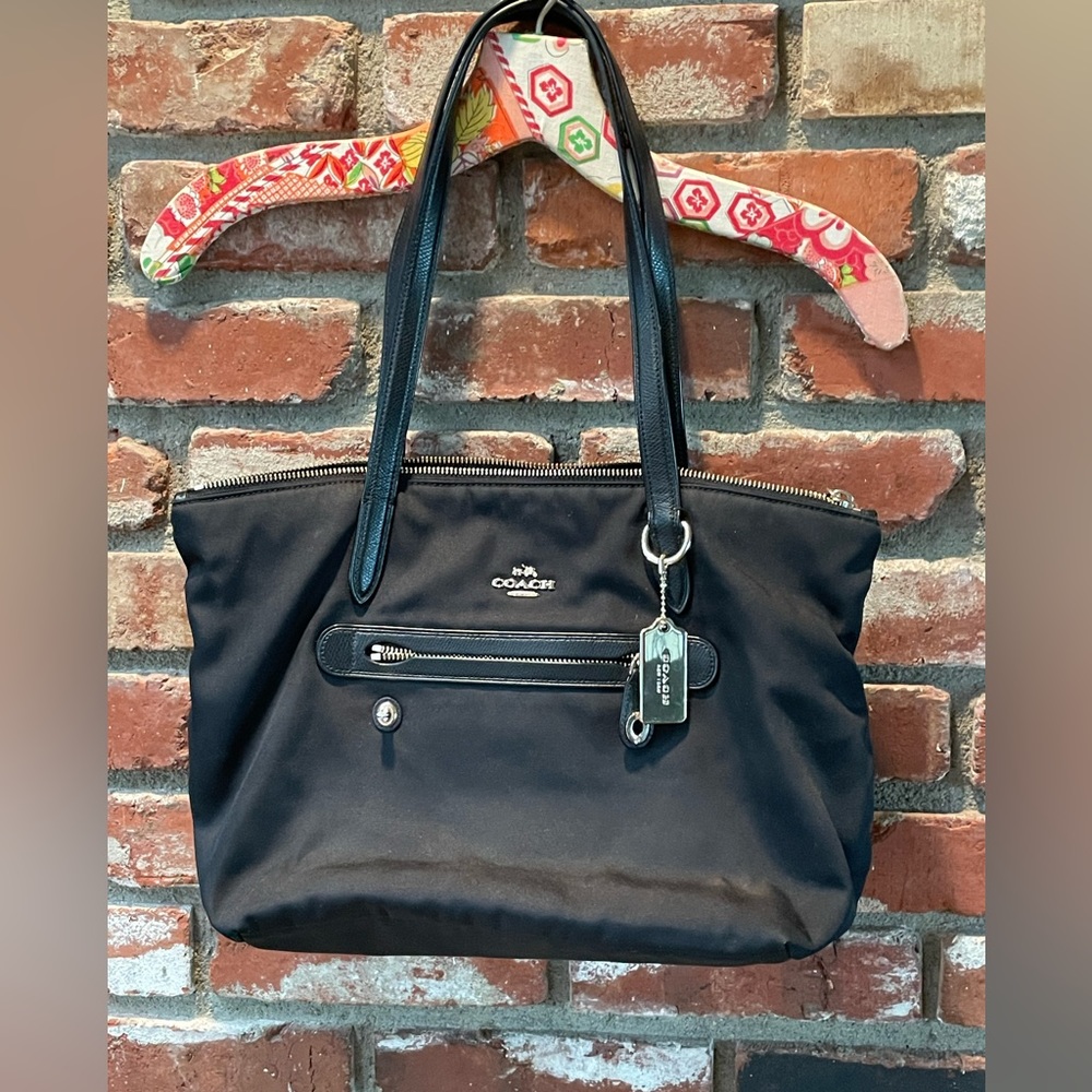 VINTAGE Y2K COACH BLACK CANVAS BAG WITH TAG